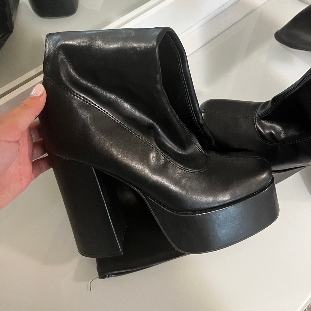 Black Platform Ankle Boots